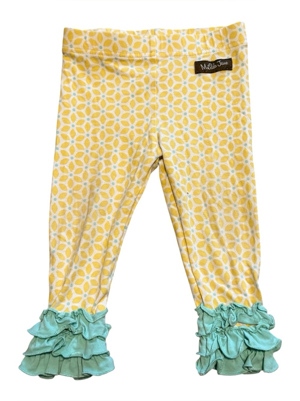 Matilda Jane Leggings 12–18M Yellow Geometric Blue Ruffle Boutique